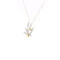 925° SILVER PENDANT - OLIVE DESIGN WITH GOLD-PLATED DETAILS