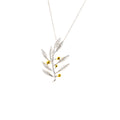 925° SILVER PENDANT - OLIVE DESIGN WITH GOLD-PLATED DETAILS