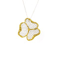 SILVER 925° PENDANT FLOWER DESIGN WITH GOLD-PLATED DETAILS