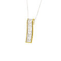 925° SILVER PENDANT GRECA DESIGN WITH GOLD PLATED DETAILS