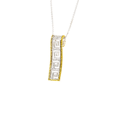 925° SILVER PENDANT GRECA DESIGN WITH GOLD PLATED DETAILS