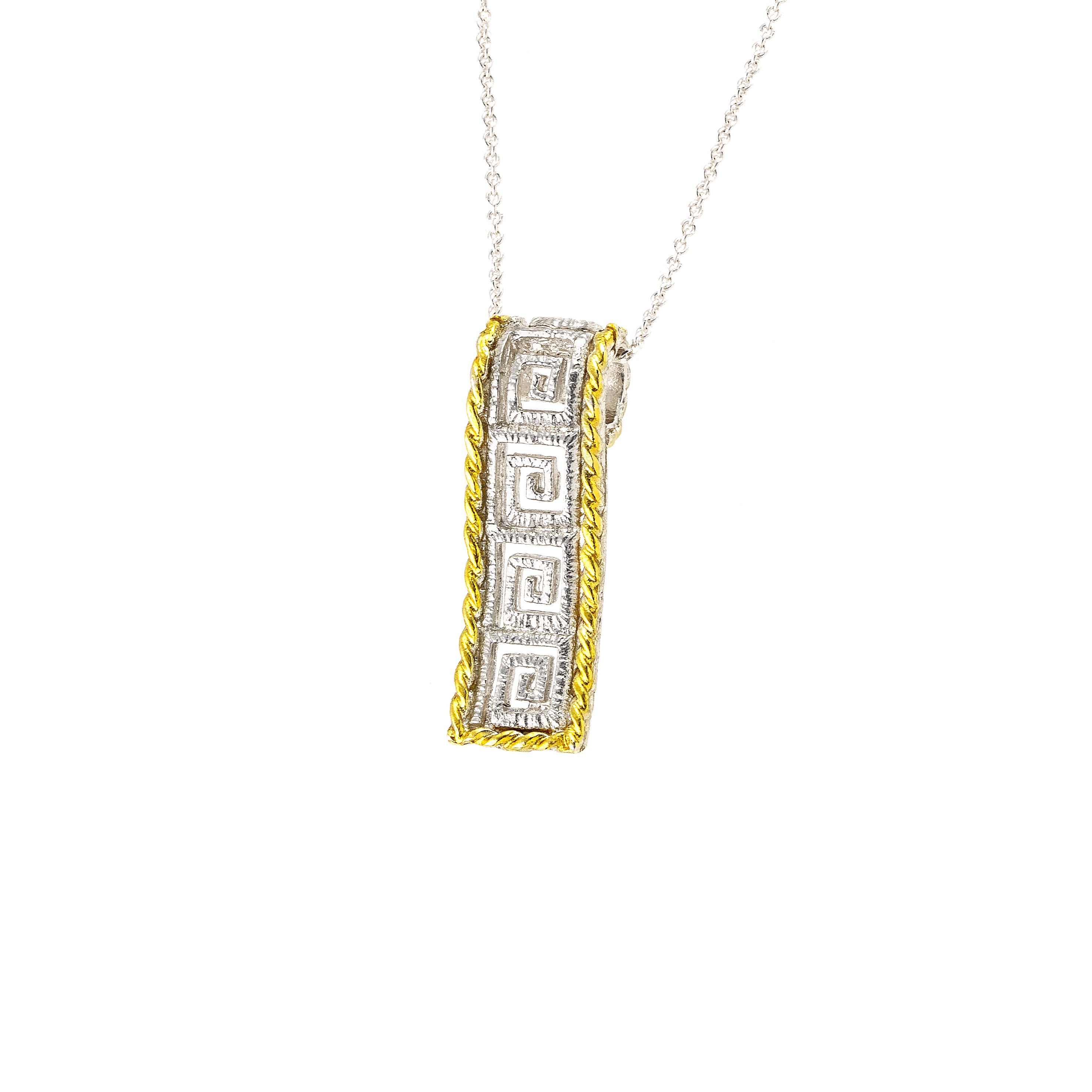 925° SILVER PENDANT GERKA DESIGN WITH GOLD PLATED DETAILS