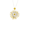 SILVER PENDANT 925° SUN DESIGN WITH GOLD PLATED DETAILS
