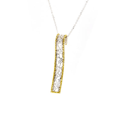 NECKLACE STERLING SILVER 925° WITH IRREGULAR DESIGN AND GOLD-PLATED DETAILS