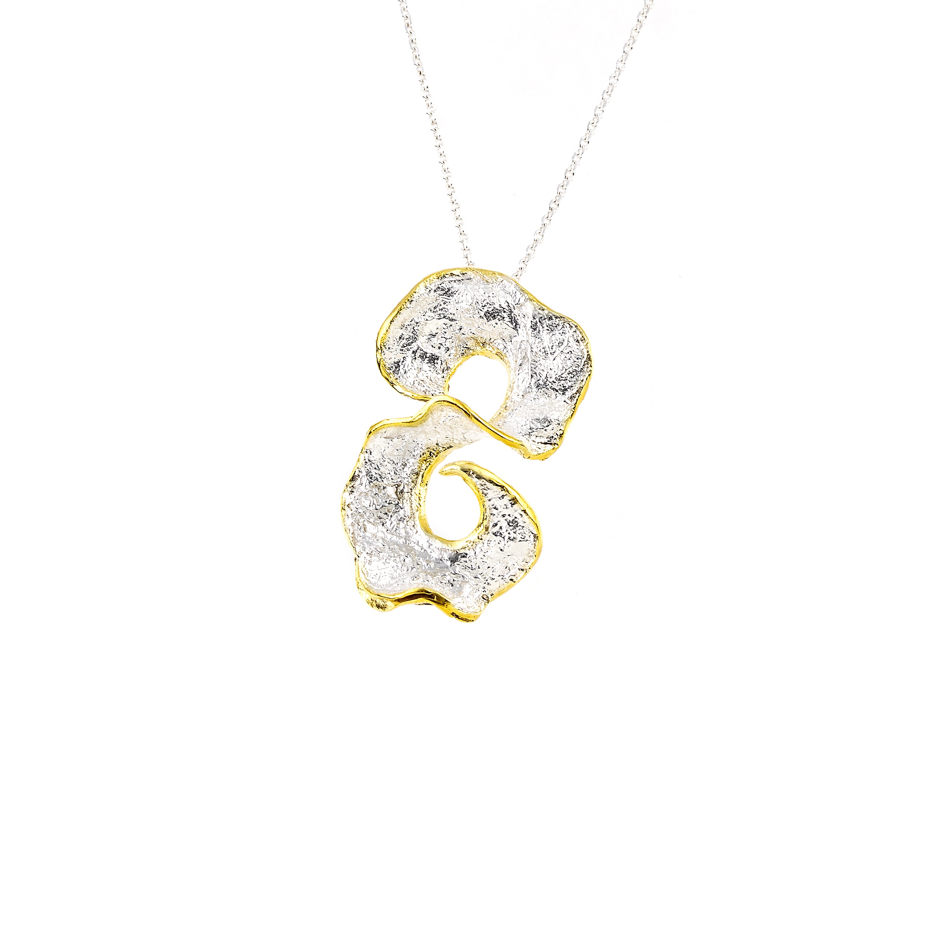 SILVER 925° PENDANT WITH GOLD-PLATED DETAILS