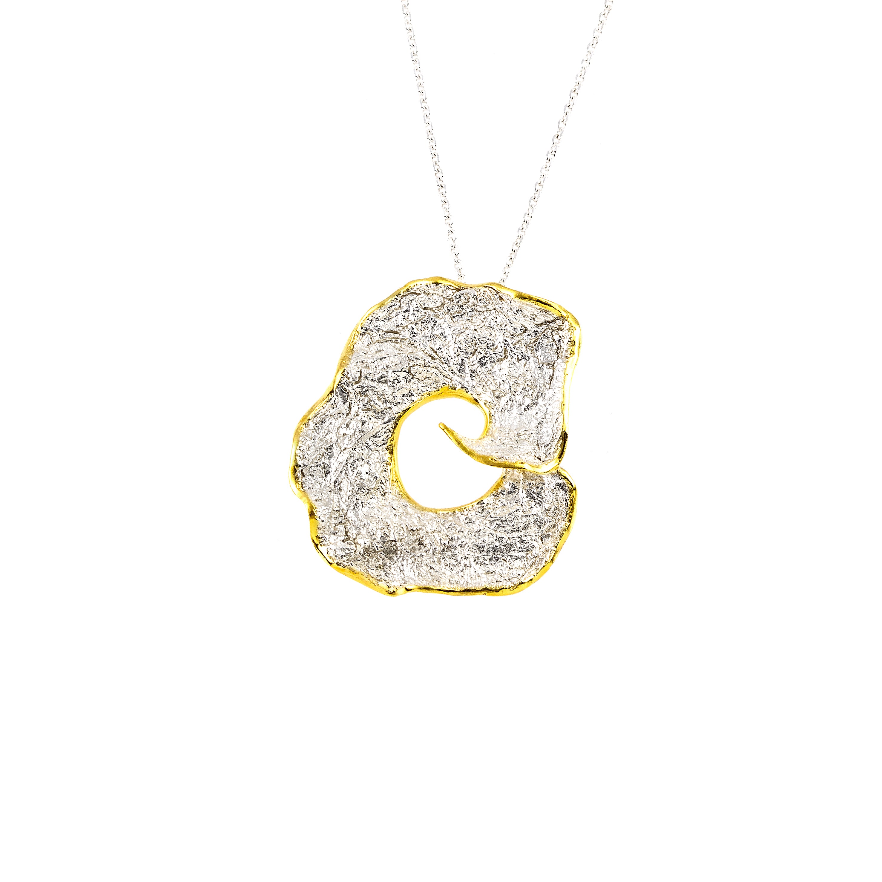 SILVER 925° PENDANT WITH GOLD-PLATED DETAILS