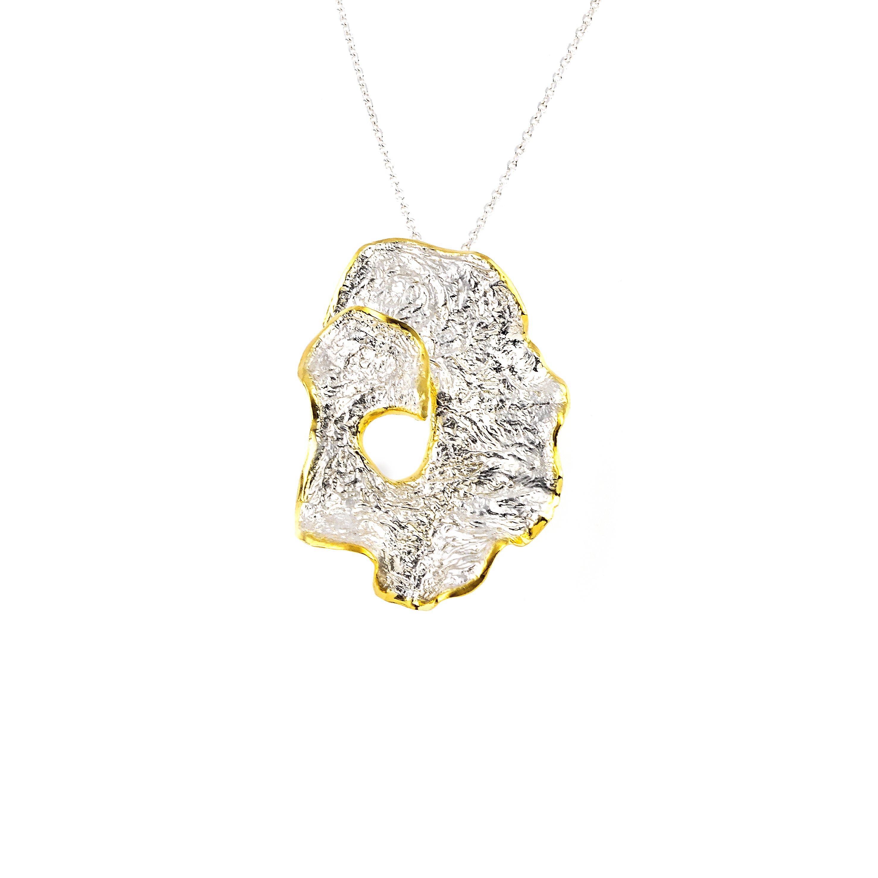 SILVER 925° PENDANT WITH GOLD-PLATED DETAILS
