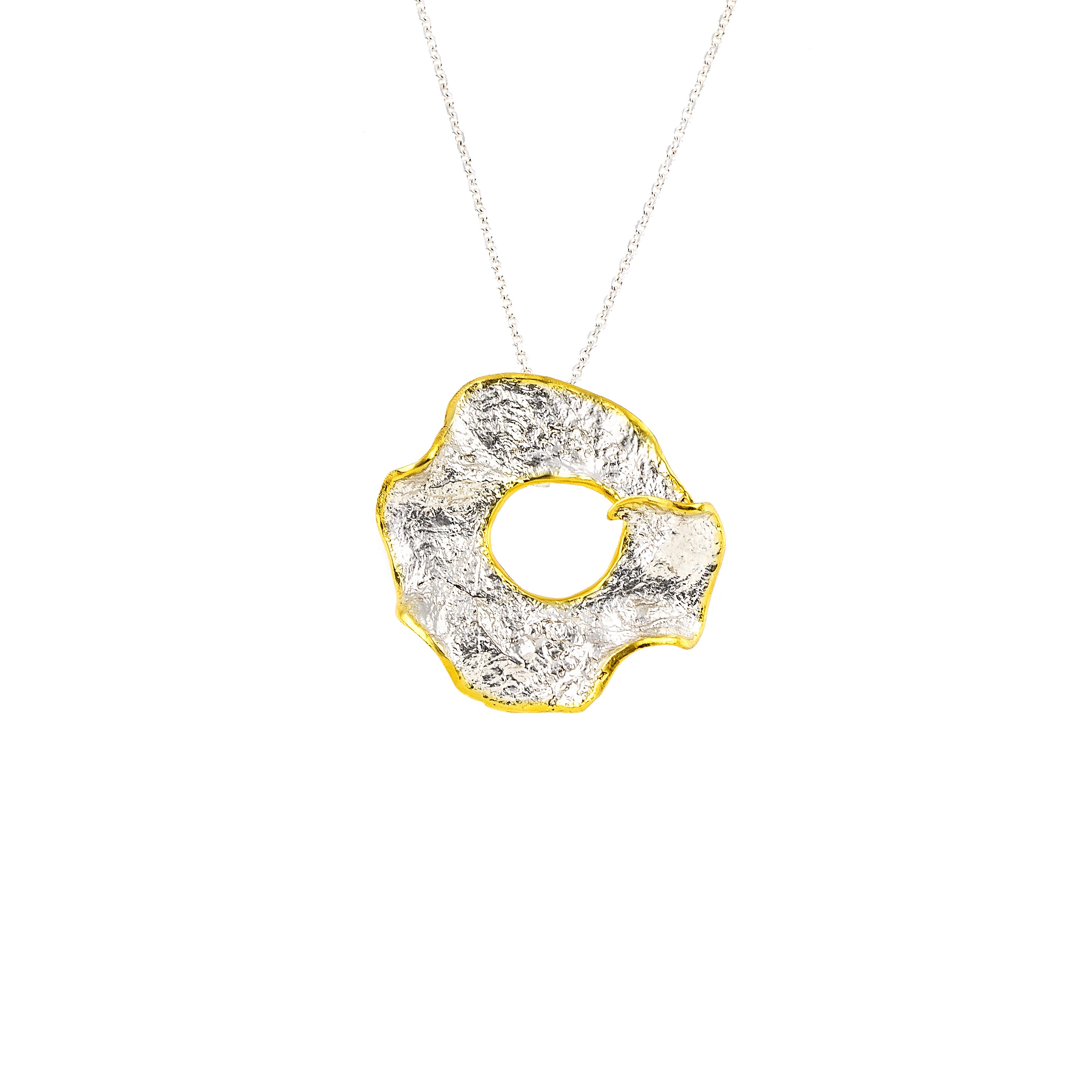 SILVER 925° PENDANT WITH GOLD-PLATED DETAILS