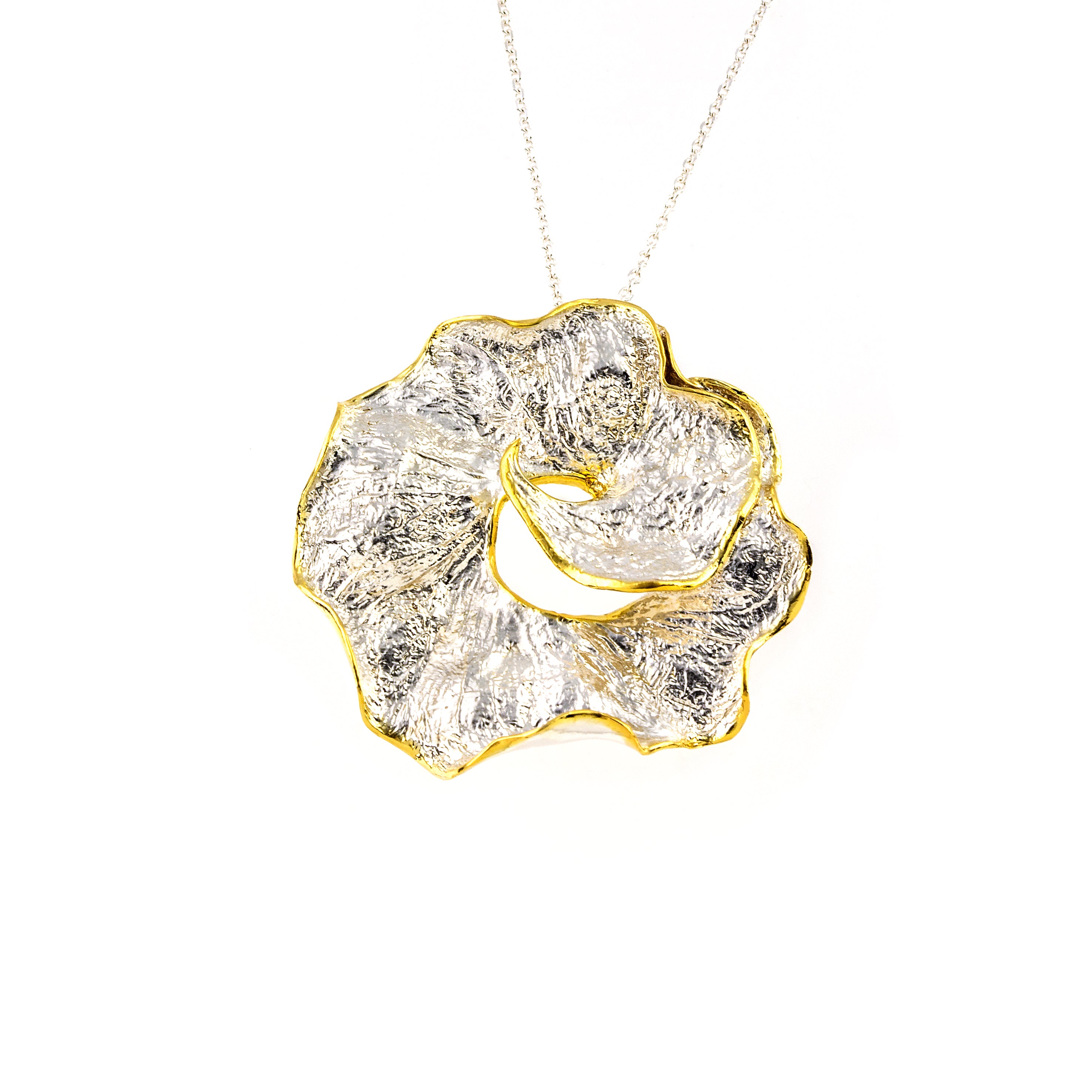 SILVER 925° PENDANT WITH GOLD-PLATED DETAILS