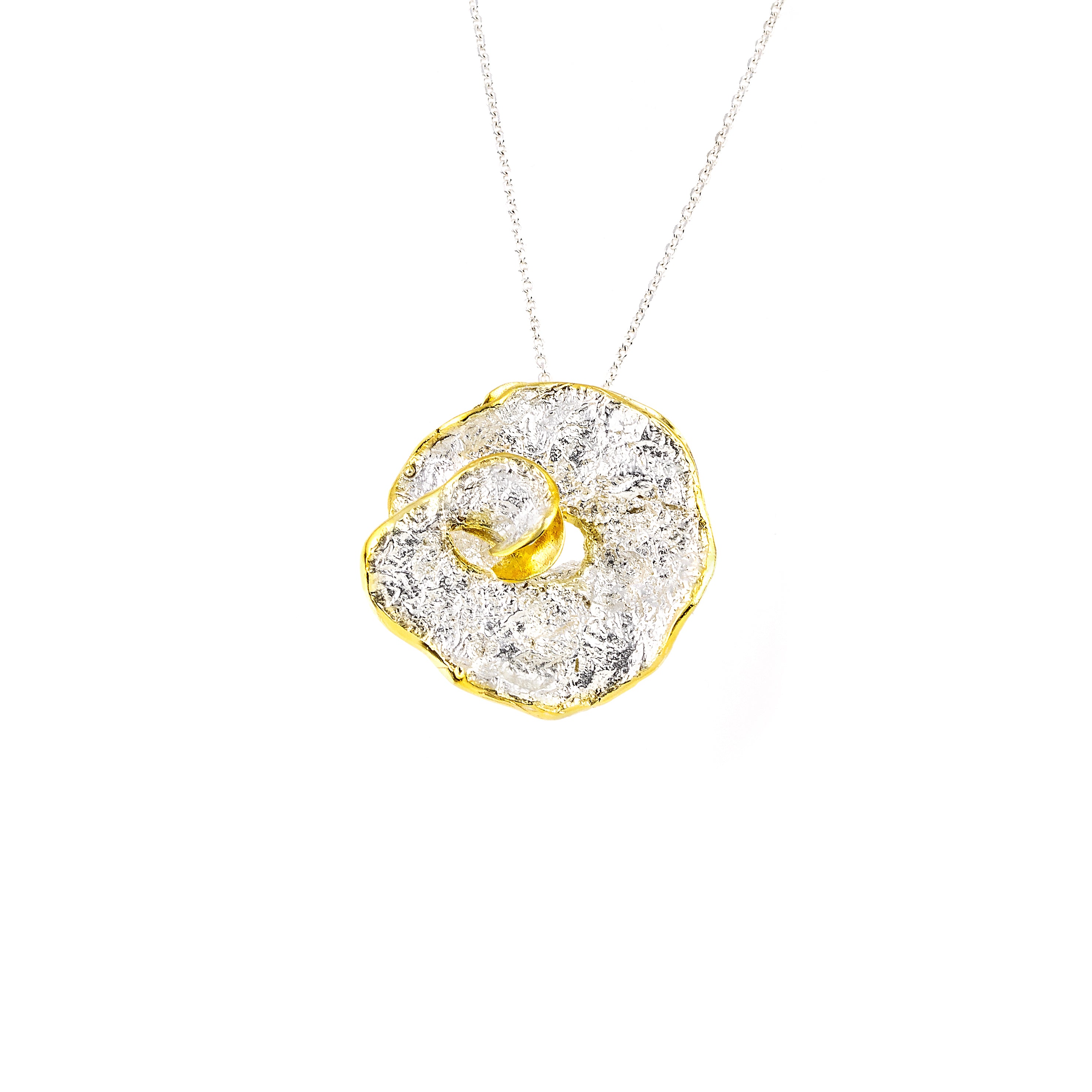 SILVER 925° PENDANT WITH GOLD-PLATED DETAILS