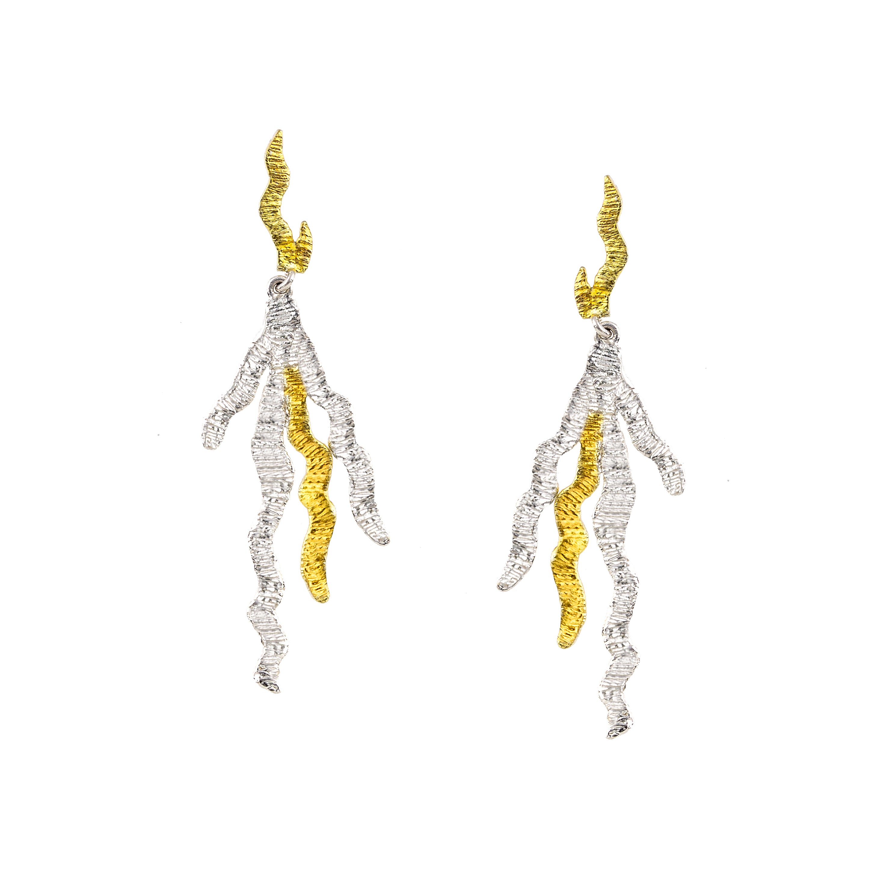 925° SILVER EARRINGS WITH GOLD-PLATED DETAILS
