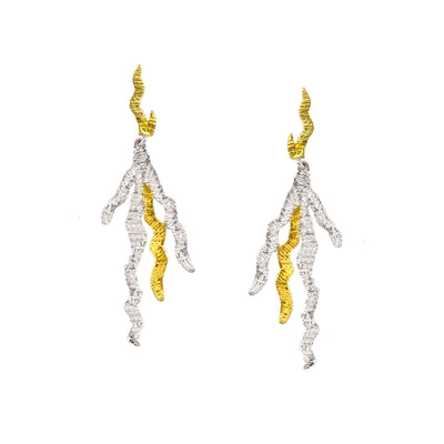 925° SILVER EARRINGS WITH GOLD-PLATED DETAILS