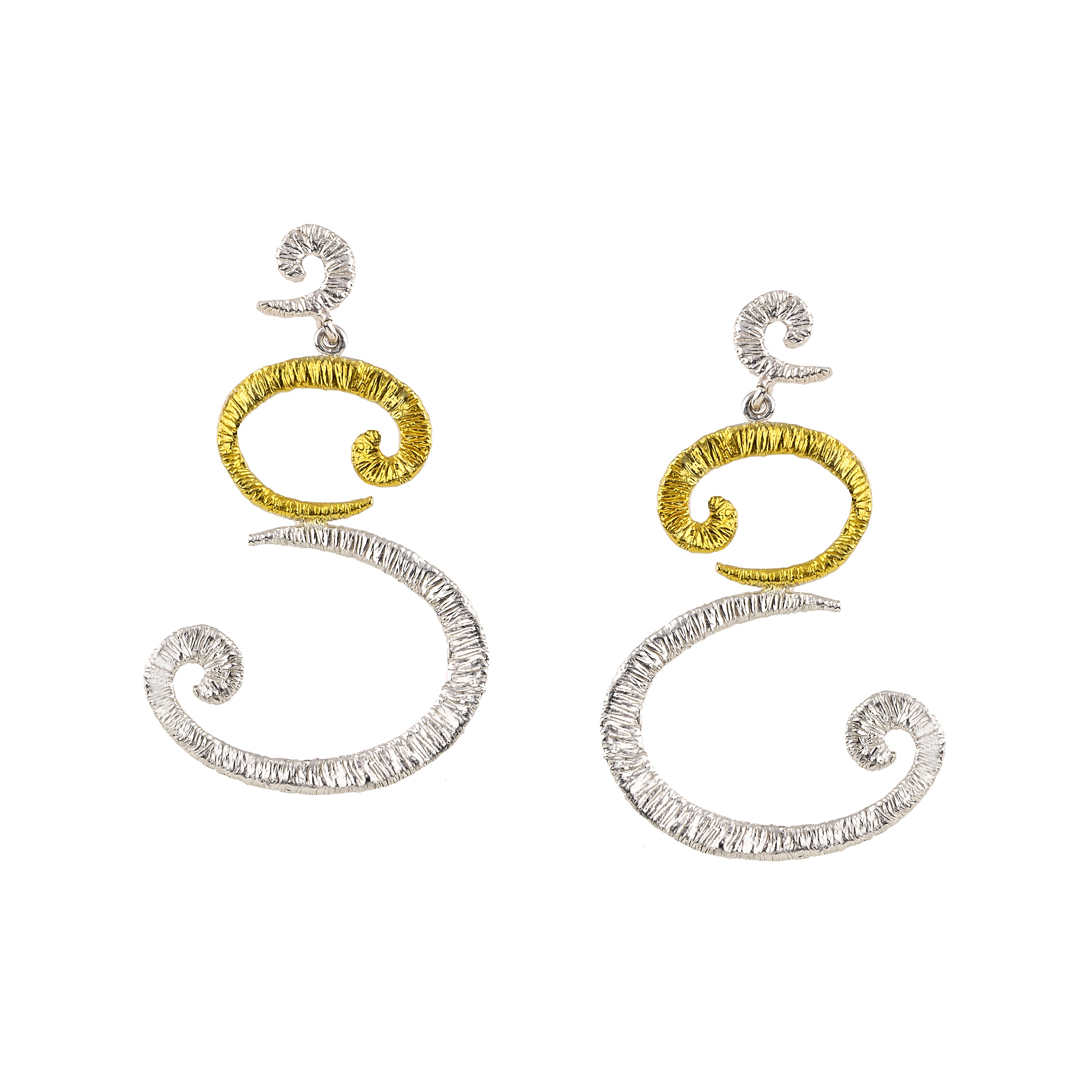 925° SILVER EARRINGS WITH GOLD-PLATED DETAILS
