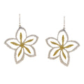 EARRINGS SILVER 925° FLOWER DESIGN WITH GOLD PLATED DETAILS