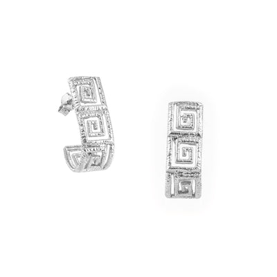 925° SILVER EARRINGS GREEK KEY DESIGN