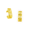 EARRINGS SILVER 925° GOLD PLATED GRECA DESIGN