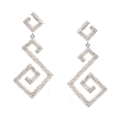 925° SILVER EARRINGS GREEK KEY DESIGN
