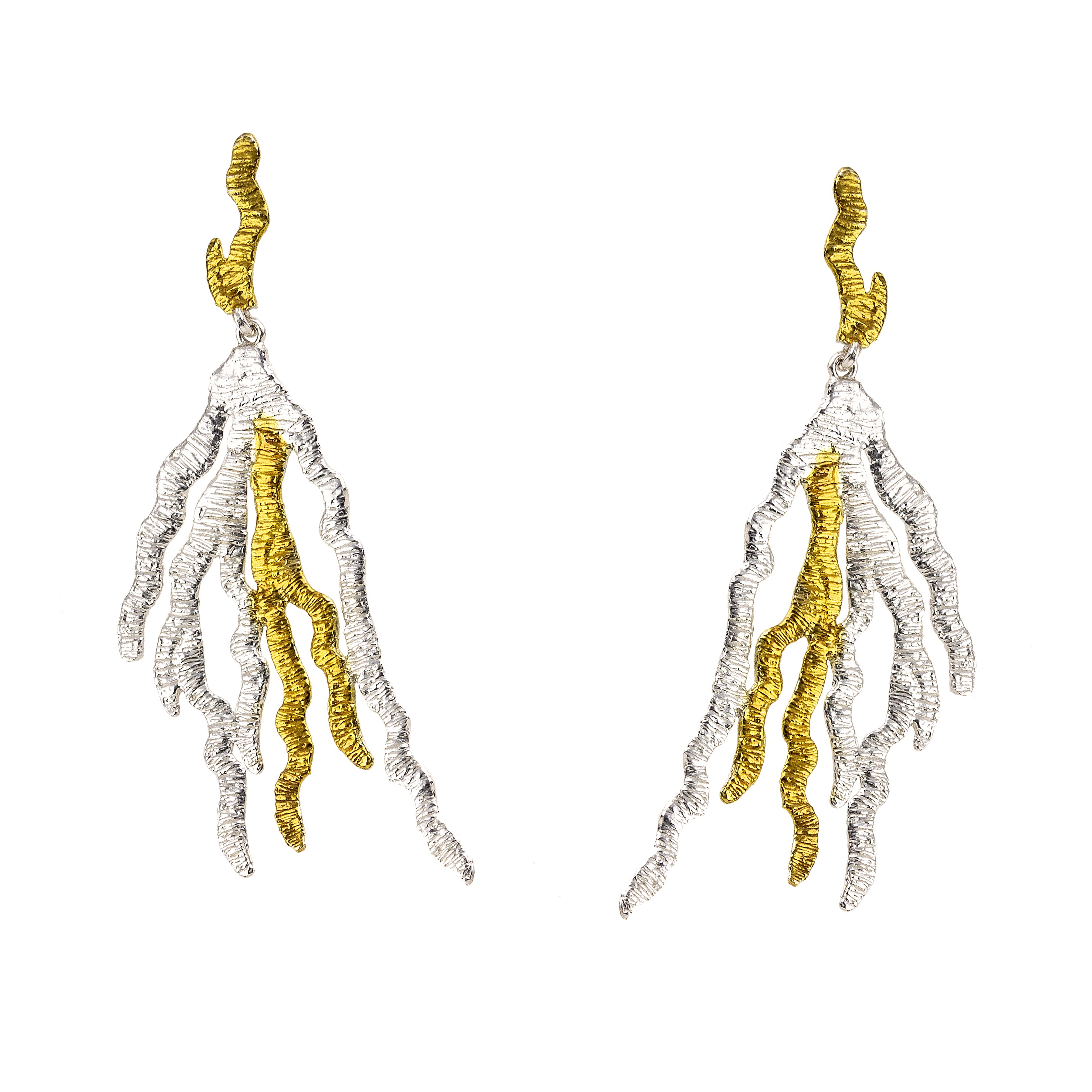 925° SILVER EARRINGS WITH GOLD-PLATED DETAILS