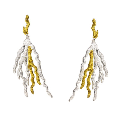 925° SILVER EARRINGS WITH GOLD-PLATED DETAILS