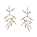 EARRINGS SILVER 925° OLIVE DESIGN WITH GOLD-PLATED DETAILS