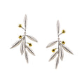 EARRINGS SILVER 925° OLIVE DESIGN WITH GOLD-PLATED DETAILS