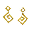 EARRINGS SILVER 925° GRECA DESIGN GOLD PLATED