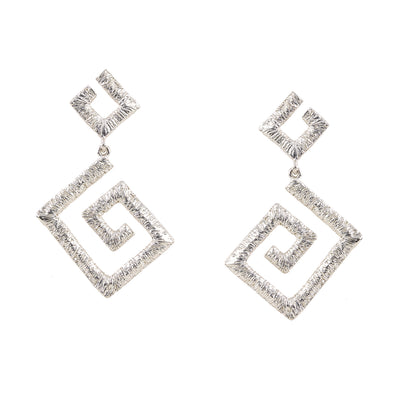 925° SILVER EARRINGS GREEK KEY DESIGN