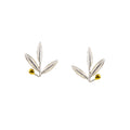 EARRINGS SILVER 925° OLIVE DESIGN WITH GOLD-PLATED DETAILS
