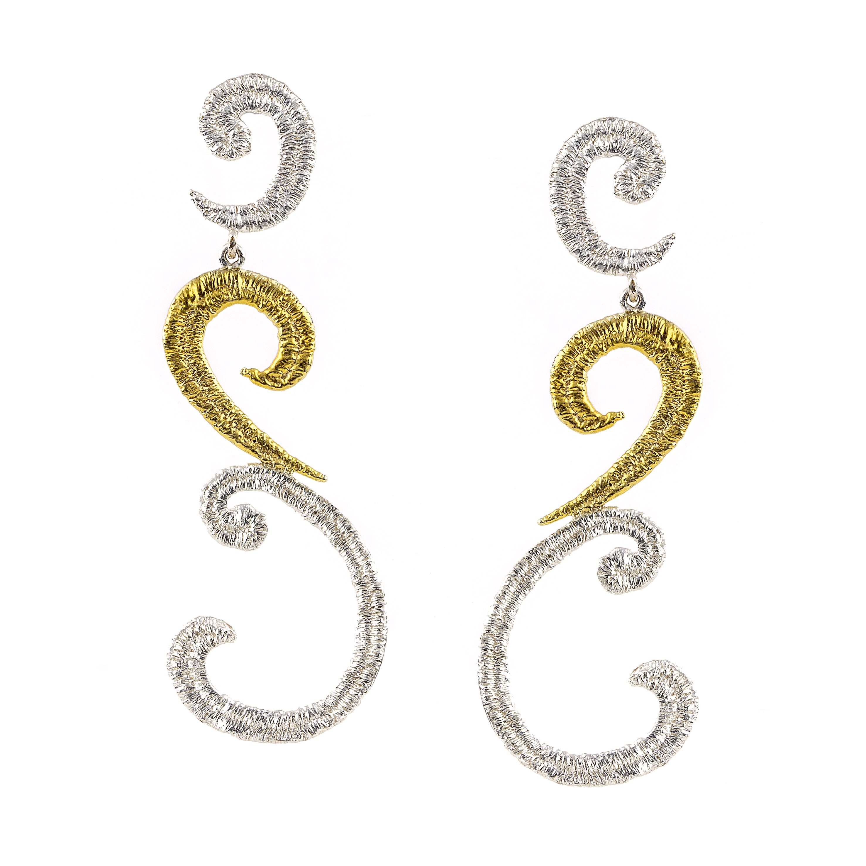 925° SILVER EARRINGS WITH GOLD-PLATED DETAILS