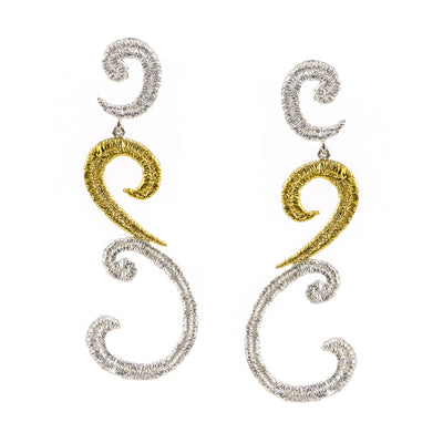 925° SILVER EARRINGS WITH GOLD-PLATED DETAILS