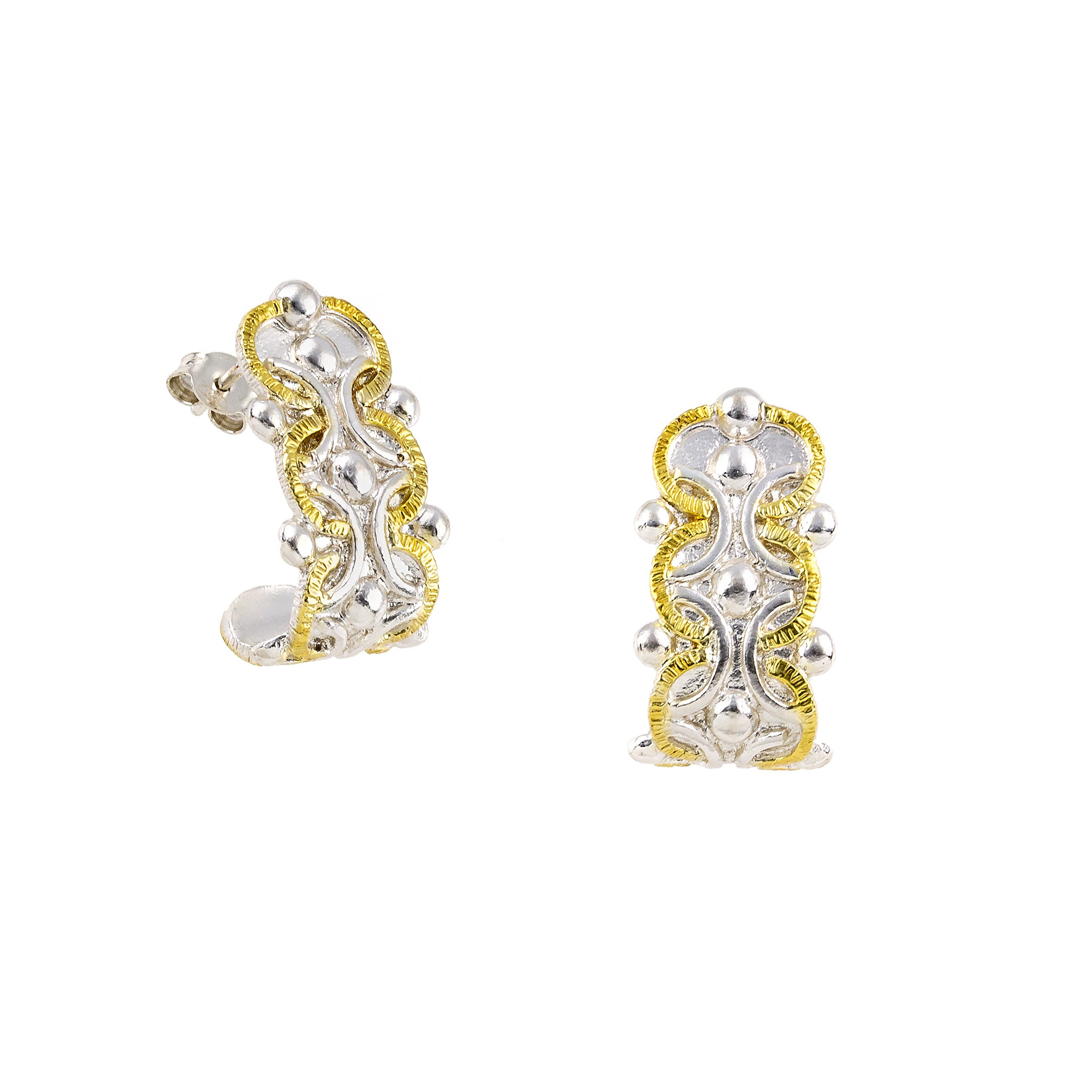 925° SILVER EARRINGS WITH GOLD-PLATED DETAILS