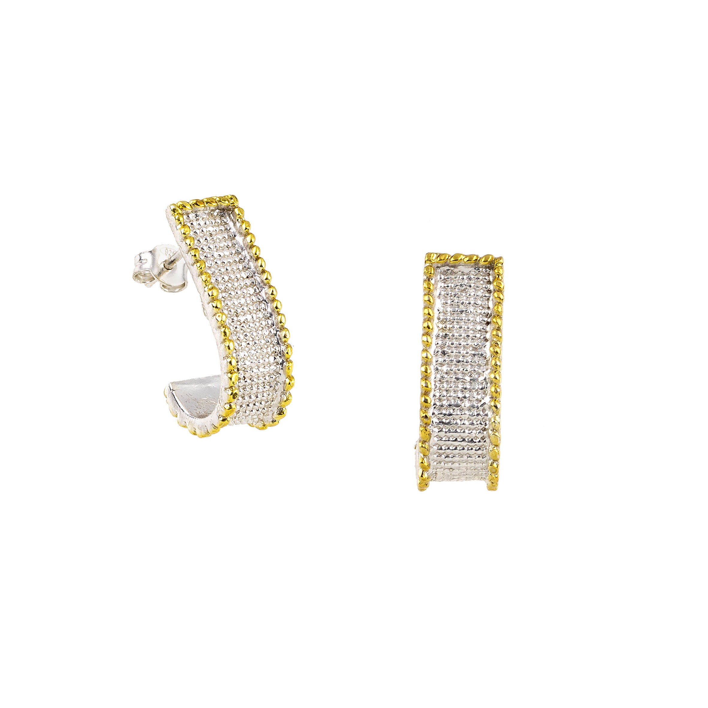 925° SILVER EARRINGS WITH GOLD-PLATED DETAILS