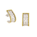 SILVER 925° EARRINGS WITH IRREGULAR DESIGNS AND GOLD-PLATED DETAILS