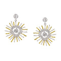 925° SILVER EARRINGS SUN DESIGN WITH GOLD PLATED DETAILS