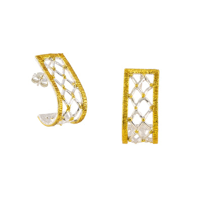925° SILVER EARRINGS WITH GOLD-PLATED DETAILS