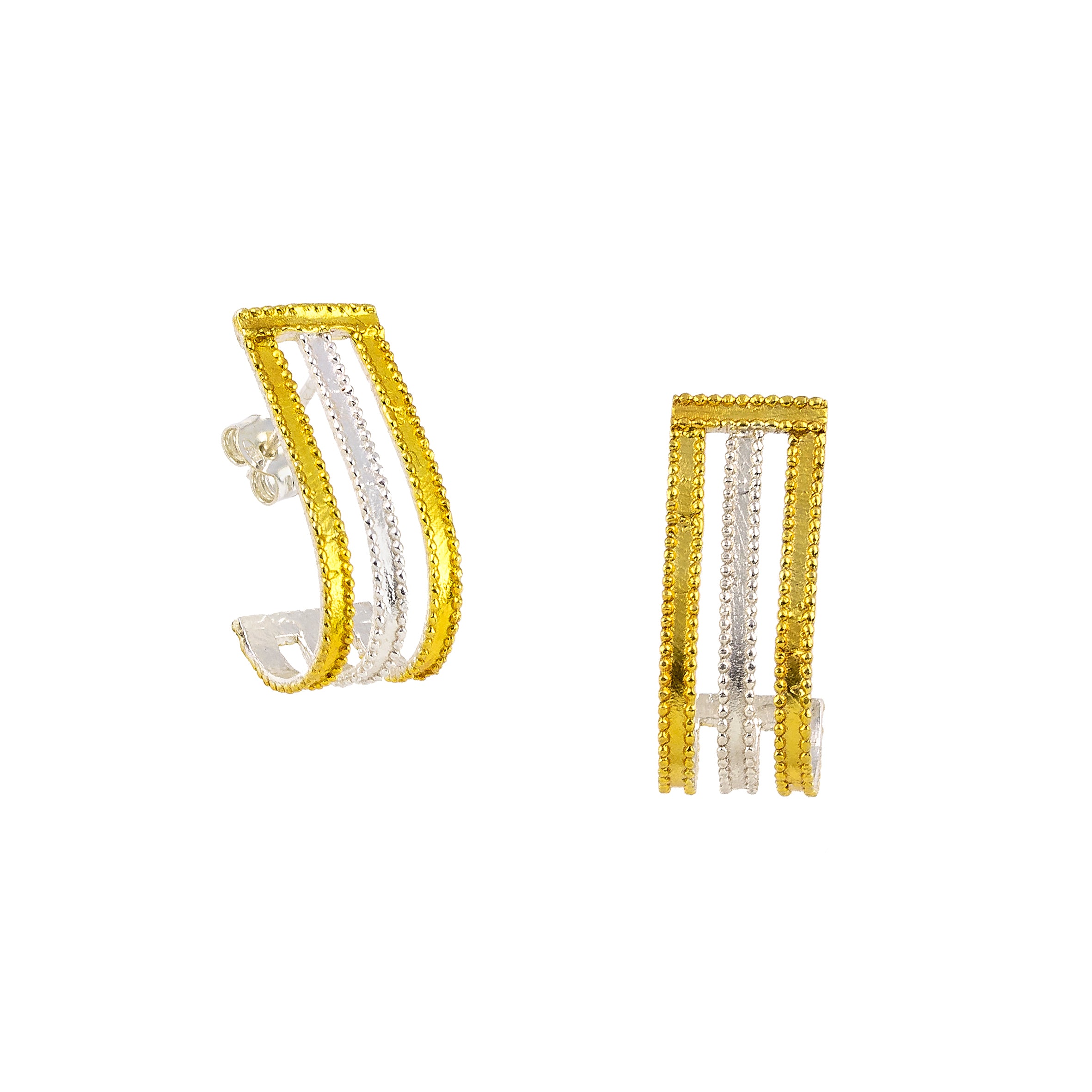 925° SILVER EARRINGS WITH GOLD-PLATED DETAILS