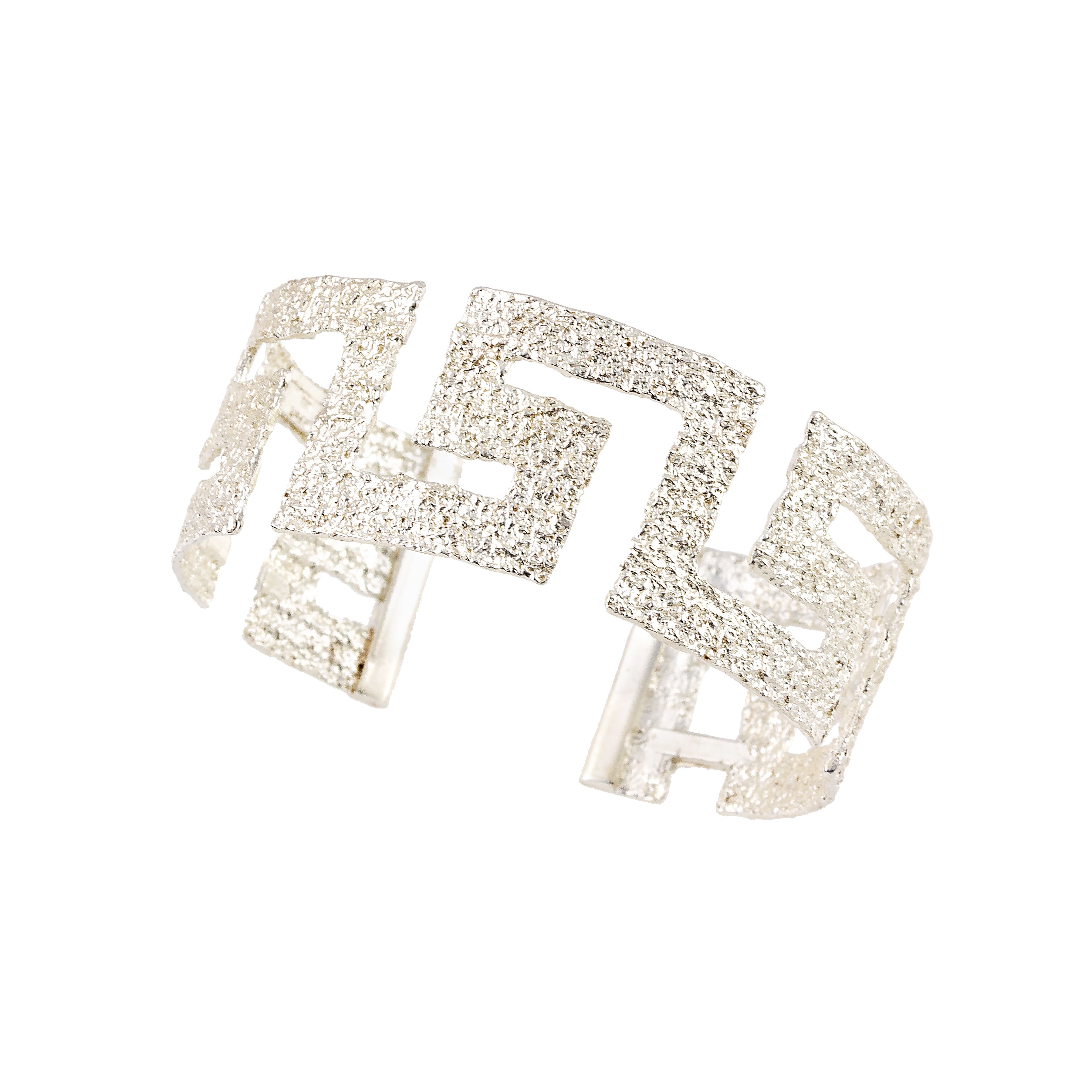 HANDCUFF BRACELET SILVER 925° MEANDER DESIGN
