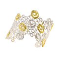 925° SILVER CUFF BRACELET WITH GOLD-PLATED DETAILS