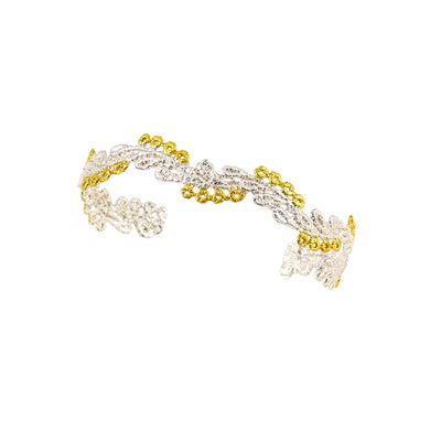 925° SILVER CUFF BRACELET WITH GOLD-PLATED DETAILS