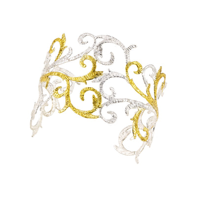 925° SILVER CUFF BRACELET WITH GOLD-PLATED DETAILS