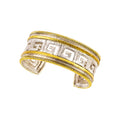 BRACELET CUFF SILVER 925° WITH GRECA DESIGN AND GOLD PLATED DETAILS