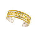 BRACELET CUFF SILVER 925° WITH GRECA DESIGN AND GOLD PLATED DETAILS