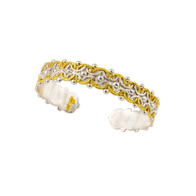 925° SILVER CUFF BRACELET WITH GOLD-PLATED DETAILS