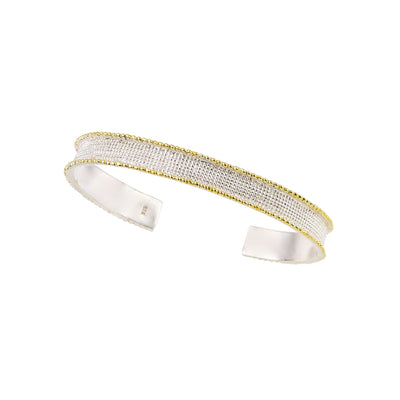 925° SILVER CUFF BRACELET WITH GOLD-PLATED DETAILS