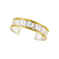 BRACELET CUFF SILVER 925° WITH GRECA DESIGN AND GOLD PLATED DETAILS