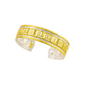 BRACELET CUFF SILVER 925° WITH GRECA DESIGN AND GOLD PLATED DETAILS