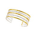 925° SILVER CUFF BRACELET WITH GOLD-PLATED DETAILS