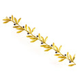 HINGED BRACELET SILVER 925° GOLD PLATED OLIVE DESIGN WITH DETAILS IN BLACK PLATINUM PLATING