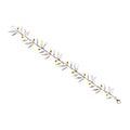 HINGED BRACELET STERLING SILVER 925° OLIVE DESIGN WITH GOLD PLATED DETAILS