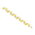 HINGED BRACELET SILVER 925° GOLD PLATED OLIVE DESIGN WITH DETAILS IN BLACK PLATINUM PLATING